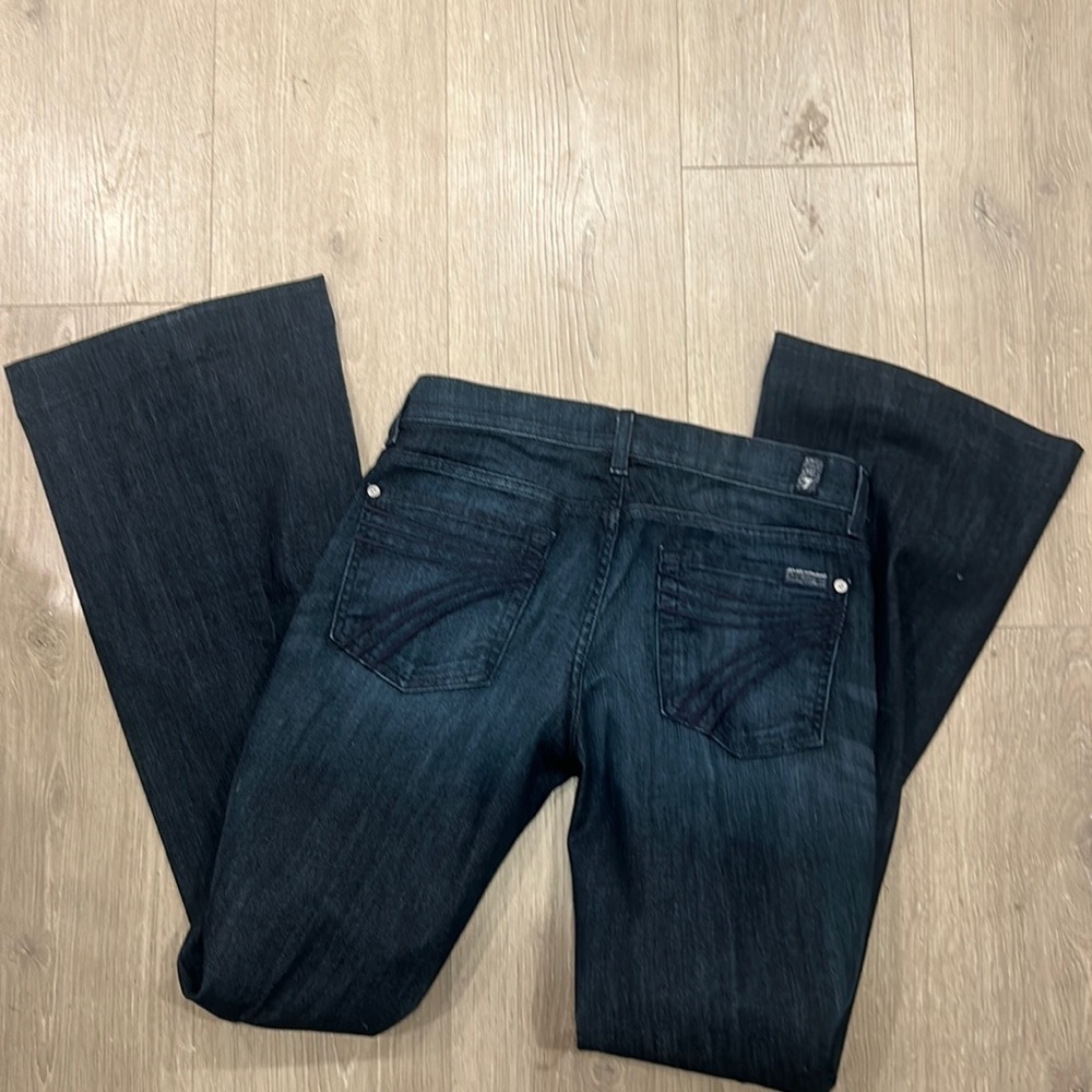 7 for All Mankind Dark Wash Low Rise Flare Jeans